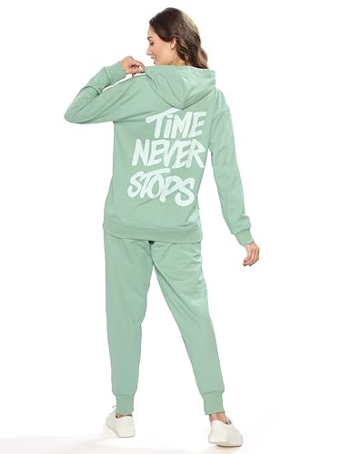 Image of WEET Women Printed Hoodie & Joggers Track Suit Set