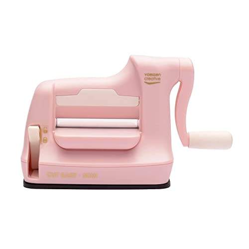 Vaessen Creative Stanz- und Prägemaschine Cut Easy Mini - 7 5 cm - Rosa - Bastelzubehör zum Prägen Scrapbooking DIY Karten Basteln und Journaling