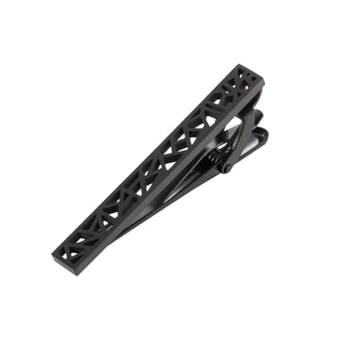 Pisacorbatas hombre de acero inoxidable negro mate barra de corbata geométrica irregular