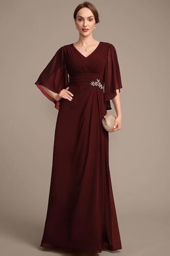 Lace Appliques Mother of The Bride Dresses 2025 Chiffon Half Sleeve Formal Dresses A Line Prom Gowns XOD04684