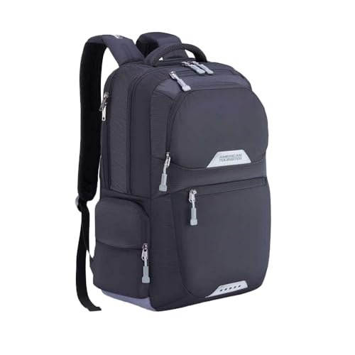 Image of American Tourister Zipper Brett 3.0 Polyester Men's Backpack (Free Size, Black)