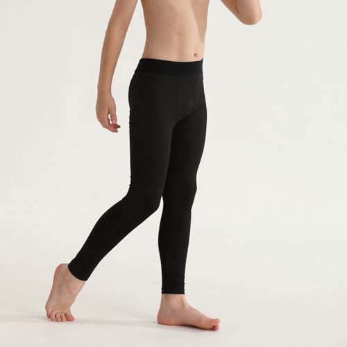 2 Pack Boys Compression Leggings Pants Tights Youth Kids Athletic Base Layer Sport Cold Gear for Basketball Running3
