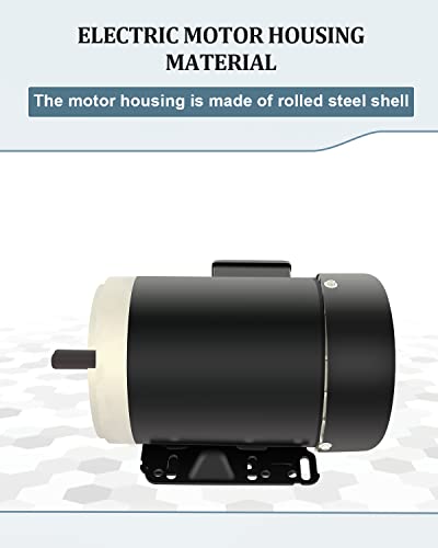 Electric Motor 1Hp 1725 Rpm General Purpose Three Phase Motor 56C Frame 5/8" Shaft Diameter Rolled Steel Shell 60Hz 230V/460V Tefc #TOP5