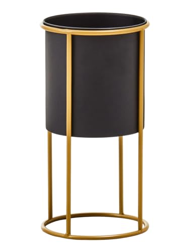 Pot de fleurs noir chic finition dorée Premier Housewares design luxe
