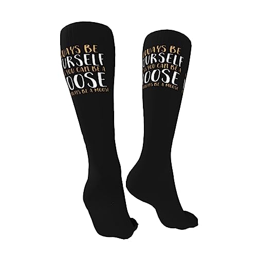 Always Be Yourself Unless You Can Be A Moose Knee High Socks For Women Long Tube Socks Athletic Compression Socks Unisex High Socks Girls2