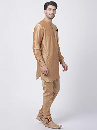 Image of VASTRAMAY Men's Black Cotton Blend Kurta and Pyjama Set