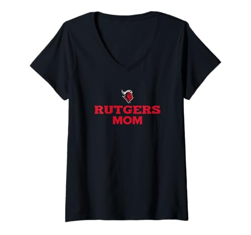Womens Rutgers University Scarlet Knights Rutgers Mom V-Neck T-Shirt