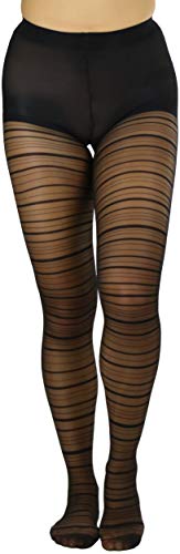 ToBeInStyle Women's Sheer Horizontal Striped Pantyhose