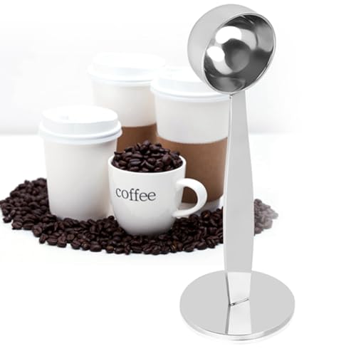 Cuillère Doseuse Café 2 en 1, Doseur à Expresso Polyvalent, Cuillère à Café Tasseur en Acier Inoxydable pour Les Epices Poudre Café Outils Thé Mesure...