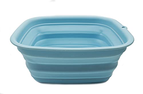 Image of SAMMART 7.7L (2 Gallon) Collapsible Tub - Foldable Dish Tub - Portable Washing Basin - Space Saving Plastic Washtub (Sea Angel, S)