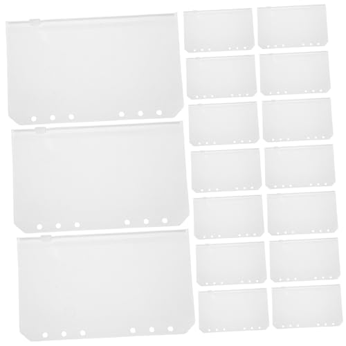 Abaodam 30個バインダー用製ジッパーポーチ 活?ラバー付き透明書類収納ポーチ ペンケース兼用 オーガナイザー 伝票 文具整理用