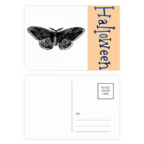 Cartes remerciement papillon noir lot de 20 pour courrier rapide sans enveloppe