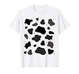 Effet de couleur noir et marron d'un t-shirt imprimé peau de vache. Idée de costume d'Halloween amusante de dernière minute et paresseuse pour les amateurs de vache et de génisse. Vêtements d'Halloween cool vache génisse.