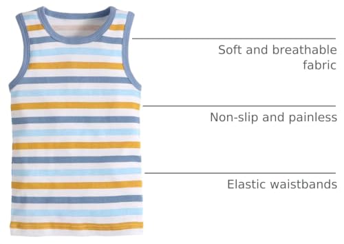 Image of benetia Toddler Baby Boys Cotton Sleeveless Tank Top Cartoon Dinosau Undershirts Kids 18 Months- 8Years 3-Pack