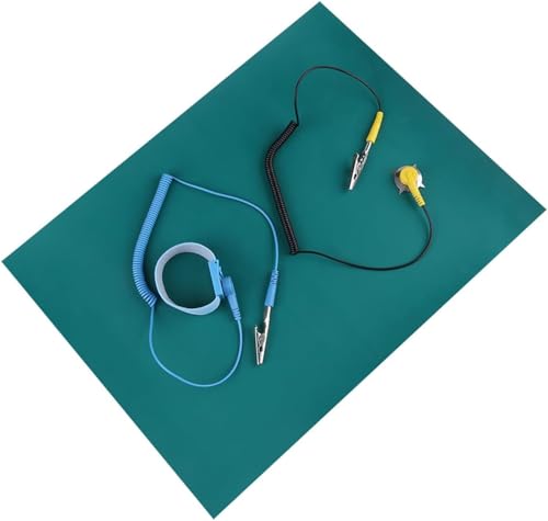 CYTGOUPER ESD Matte Set Mit Antistatik Armband, Elektronische Reparaturmatte für Handyreparaturen Inkl Erdungsdraht, Antistatische Matte Zum Schutz Vor Elektrostatischer,30x40 cm,106Ω-109Ω