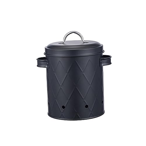 MagiDeal Pot à Pommes de Terre, Oignons et Ail, Boîte en Métal Respirant, Boîte de Rangement pour Légumes, Seau Alimentaire pour Pique-Nique, Activités de, Noir Style B