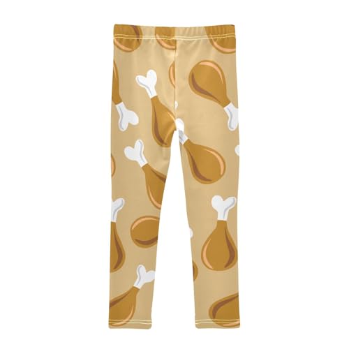 Drumstick Fried Girls Leggings,Workout Leggings for Girls Toddler Athletic Leggings Size for 3-10T2