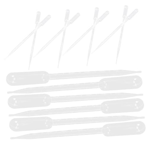 IWOWHERO 100pcs Clear Plastic Dropper Pipettes for Laboratory Plastic White Plastic Graduated Tube Pipettes with Scale