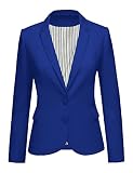 LookbookStore Casual Two Buttons Work Blazers for Women Office Jacket Suit Women's Trendy Blazers Suit Jackets 2025 Business Casual Outfits for Women Size Large Blue Blazer Size 12 14