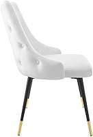 Vista 72 de Modway EEI-3907-GRY Adorn - Silla auxiliar de comedor de terciopelo copetudo, color gris