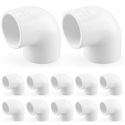 BrightRow 10 Pcs 2 Inch 90 Degree Elbow PVC Fittings Sch40