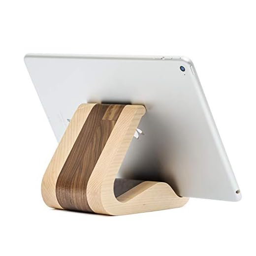 MTWhirldy Tablet Stand Wood, ipad Holder Tripod Universal Compatible with 6-13inch iPad pro air mini Samsung Galaxy Tab, Kindle Fire Wood ipad Stand for Desk