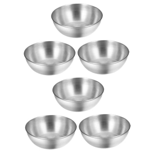 Beaupretty 6個ステンレス製丸型ディップソース用小鉢 和風デザイン 調味料 前