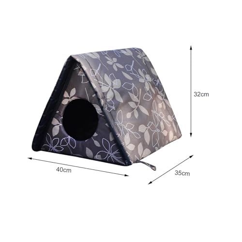 Maison d'extérieur pour chat pliable : abri grotte chiot marron - 4