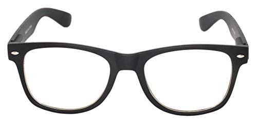 Retro Fashion Style Black Matte Frame Clear Lens Glasses
