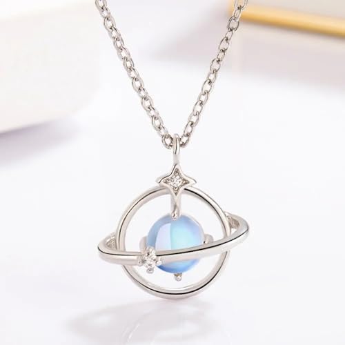 Pierre de Naissance Collier Ensemble Saturne Argent 925