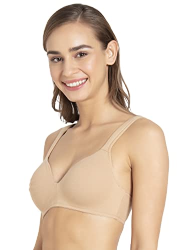 Image of Jockey FE57 Lounge Bra | Wirefree | Padded | Full Coverage | Broad Fabric Strap with Included Bra Pouch | Super Combed Cotton Fabric