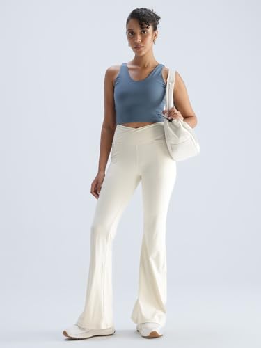Image of CAVA Extra Tall Hourglass Flared Leggings for Women | V Waistband, Anti Camel Toe Design, Extra Tall Fit, Flared Bottoms, Deep Pockets, Sculpting Stretch Fabric