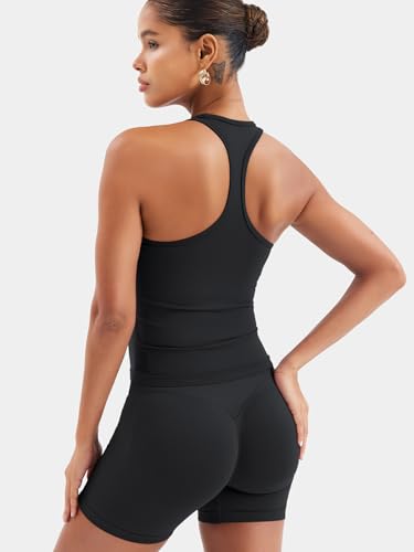 YEOREO Esteile Workout Tank Tops for Women Square Neck Sleeveless Camisole Tops Seamless Racerback Gym Athletic Yoga Shirts4