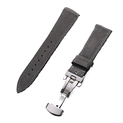 Bracelet de montre cuir véritable 19mm de qualité supérieure et sa boucle papillon raffinée