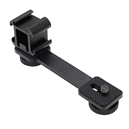 Walway Triple Cold Shoe Mount Extension Bar Bracket with 1/4 Adapter for Zhiyun Smooth 4 DJI Osmo Pocket Osmo Mobile 3 Feiyutech Vimble 2 3-Axis