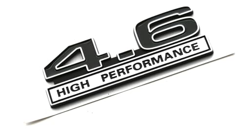 Image of 2pcs 4.6 Liter High Performance Engine Emblems Badge 3D Decals Stickers Cars Trucks (Chrome Black)