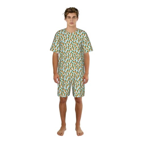Ensemble de pyjama à manches courtes pour hommes en textile extensible haut de gamme