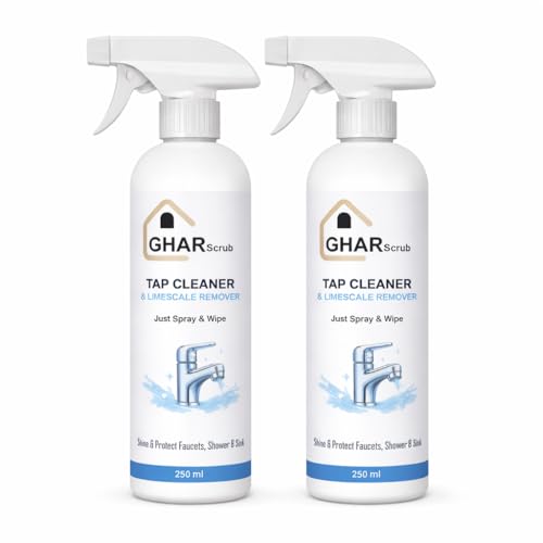 Image of Tap Cleaner & Limescale Remover | Instantly Removes, Hard Water stains | Cleans in 60 seconds | Suitable for Taps, Shower, Faucets, Descaler, Tiles, Mirrors | 250ml,Pack of 2