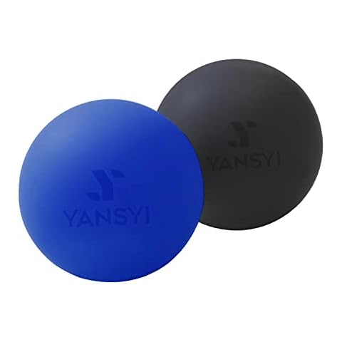 YANSYI Massage Lacrosse Ball, Ideal Massage Ball for Yoga, Physical Therapy, Deep Tissue Massage, Myofascial Trigger Point Release, Acupoint Massage, Portable Massage Tool (Blue and Black) Cover