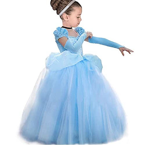 YESNID Girls Cinderella Princess Dress Costume Toddler Ball Gown Halloween Christmas Party Cosplay 2-13T