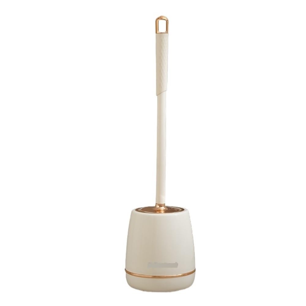 Toilet Brush and Holder Thickened Plastic Toilet Brush with Base for Home Bathroom Cleaning(Gold)