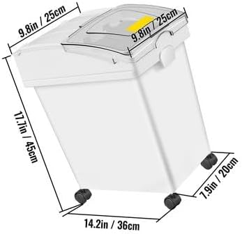Happybuy 3-Pack 6.6Gallon/25L Rice Storage Containers with Wheels, Airtight Lid, 3 Scoops for Dog Food, Grains & Flour in Kitchen
