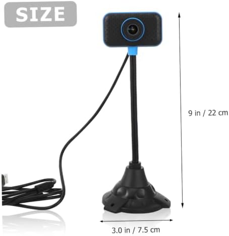 NUOBESTY USB Driver Free Flexible Web Camera 0.3 Megapixel Webcam with Built-in Microphone in Blue Plastic Material for Computer and Laptop for Video Chat and Streaming - 1