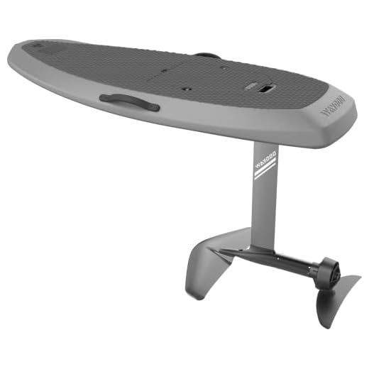 Waydoo Flyer ONE Plus eFoil - EPP - Electric Surfboard, 25mph Speed, 120 min Ride time, Rechargeable, The World's First Cordless Electric hydrofoil (Explorer - 240 Wing - 25.6'' Mast) Grey/Black