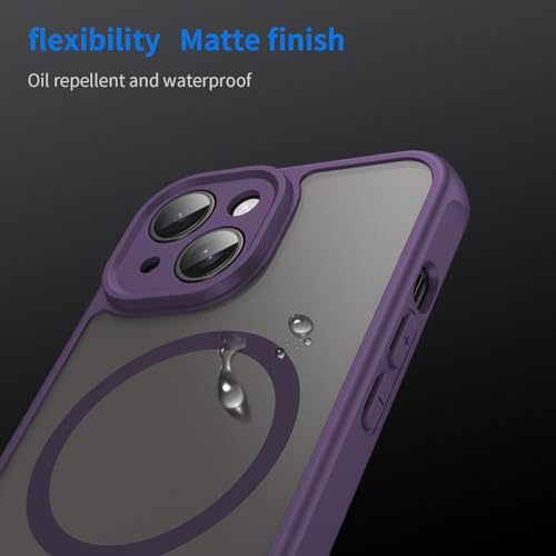 Coque iPhone 15 compatible MagSafe violette Asuwish mat - 7