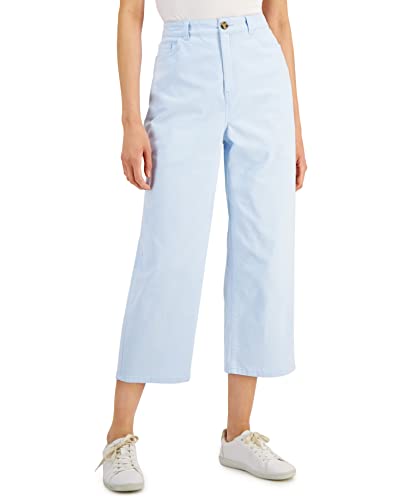 Style Womens Wide-Leg Cropped Pants Blue Spacious Skies 10
