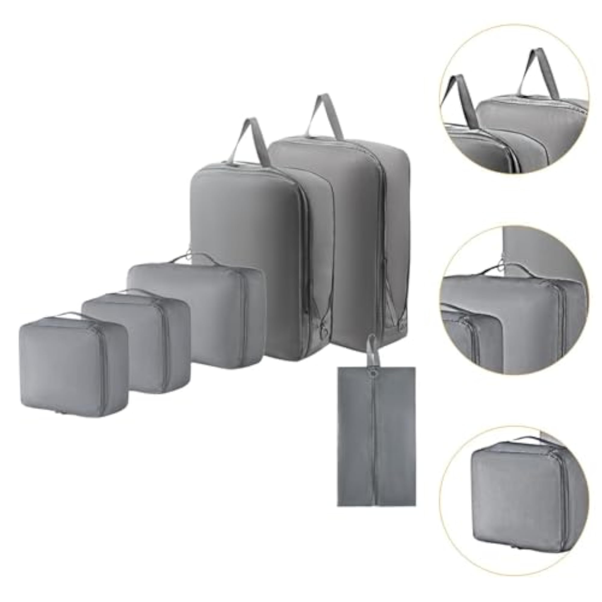 6 Pieces Travel Storage Bag Set, Grey