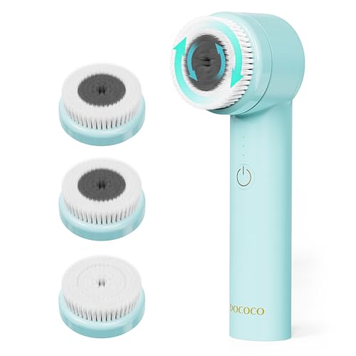 Elektrische Gesichtsbürste mit 2 Drehrichtungen 3 IN 1 Gesichtsreinigungsbürste Wiederaufladbar mit 3 Aufsätzen & 3 Geschwindigkeiten für alle Hauttypen für Exfoliation Poren