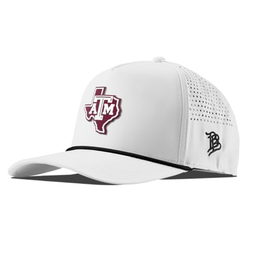 Branded Bills Texas A&M Outline Curved 5 Panel Rope Hat for Men Adjustable Snapback Baseball Cap White