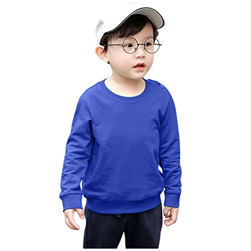 Betadog Boys Crewneck Sweatshirt Youth Sweatshirts Long Sleeve Basic Pullover Soft Warm Thin for Kids (Blue, 2-3 Years)3